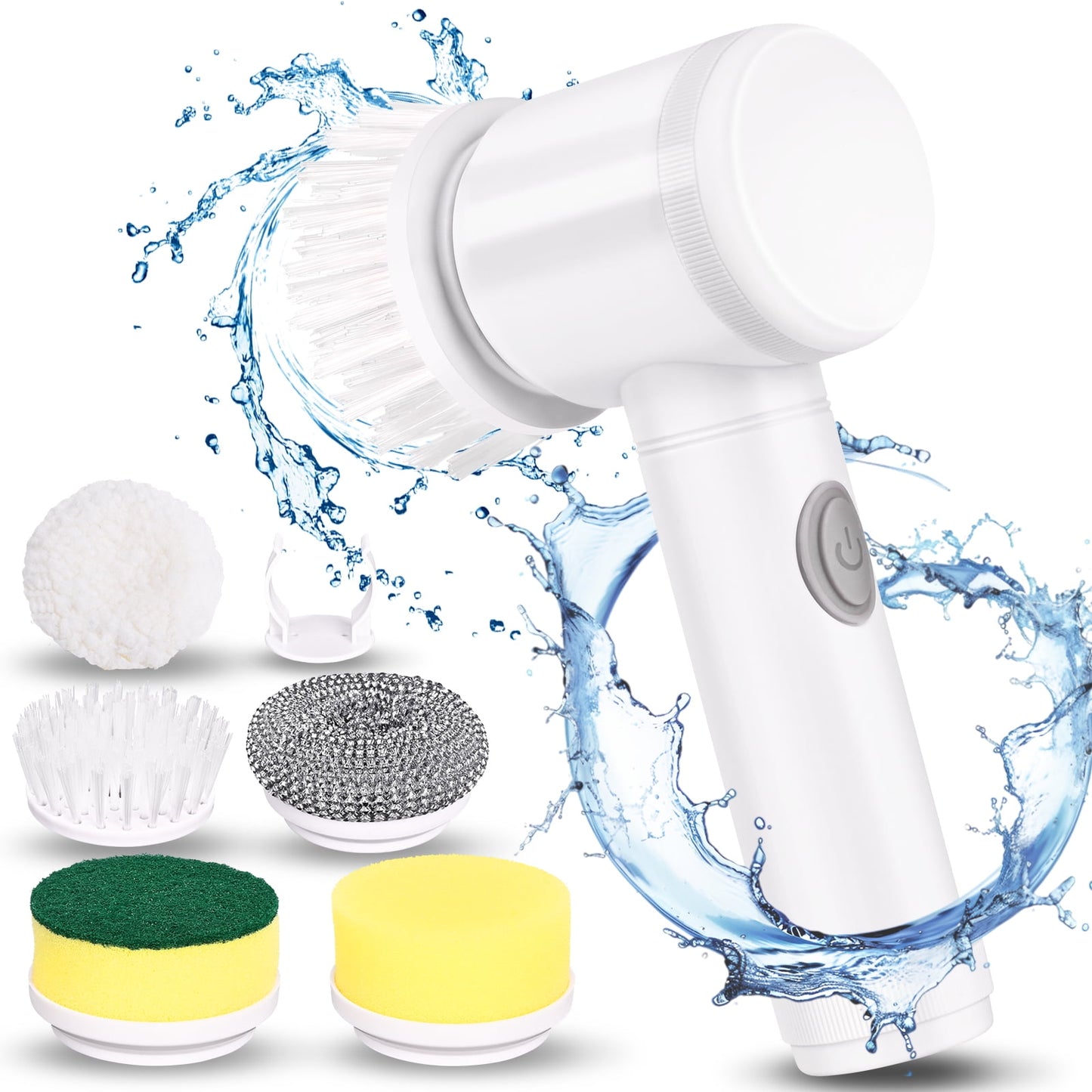 Ikfashoni Electric Spin Scrubber,Handheld Bathroom Cleaner with 4 Brush Heads,Brush for Bathtub Tile Grout Kitchen Window and Floor