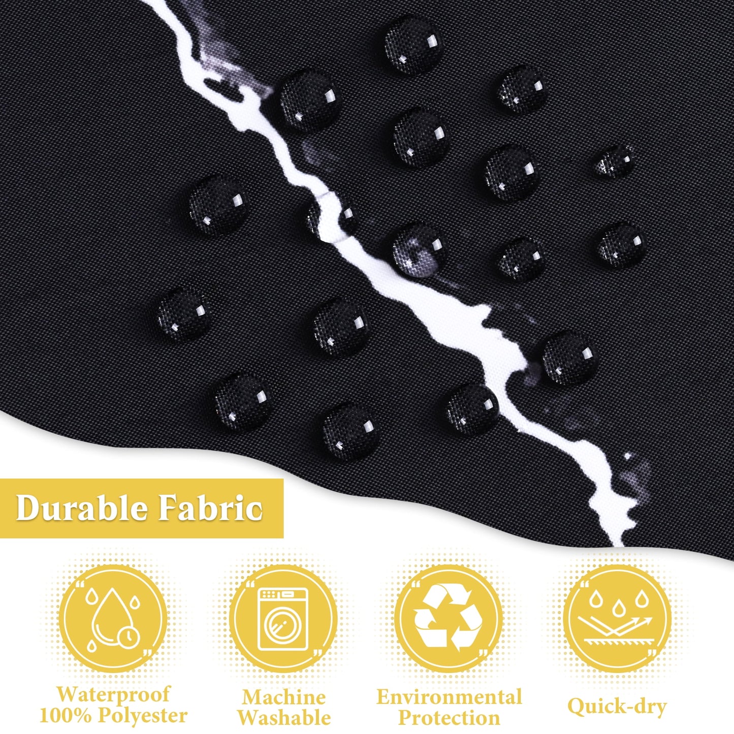 Ikfashoni Marble Shower Curtain with Hooks, 13pc Waterproof Fabric Bath Curtain, 72"X72"