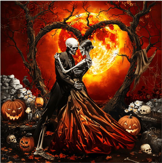 Ikfashoni Halloween Halloween Skeleton Couple Shower Curtain, Orange Pumpkin Waterproof Fabric Bathroom Decor, 69"X70"