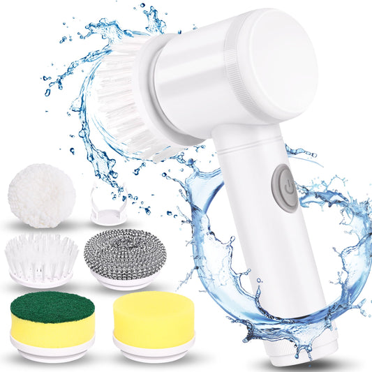 Ikfashoni Electric Spin Scrubber,Handheld Bathroom Cleaner with 4 Brush Heads,Brush for Bathtub Tile Grout Kitchen Window and Floor