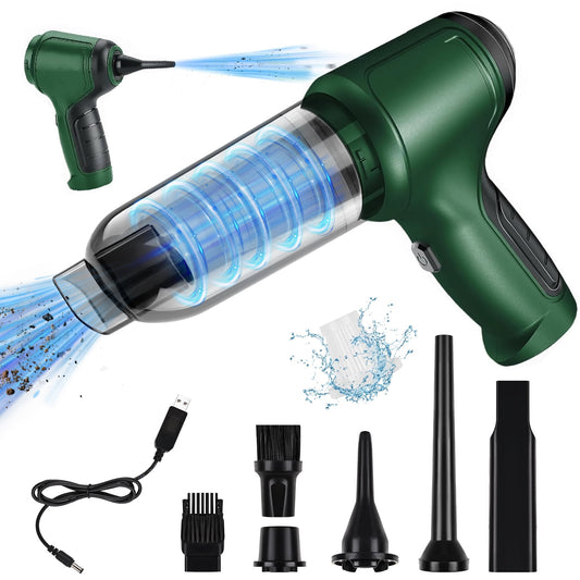 Ikfashoni Cordless Handheld Vacuum with 2 Washable Filter, 9000Pa Ultra-powerful Suction Hand Vacuum Cleaner for Car, Green